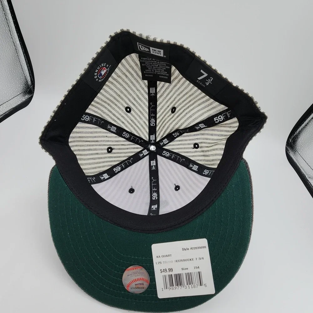 Chicago‎ White Sox Hat New Era 59FIFTY Striped Seersucker Fitted Size 7 3/4 NEW